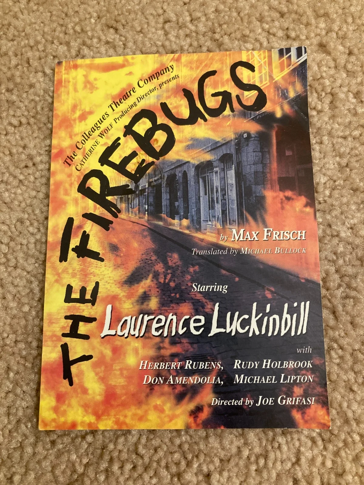 Laurence Luckinbill, Michael Lipton, Rudy Holbrook Herbert Rubens — Laurence Luckinbill Michael Lipton Holbrook Rubens Signed Firebugs Postcard COA, image 2