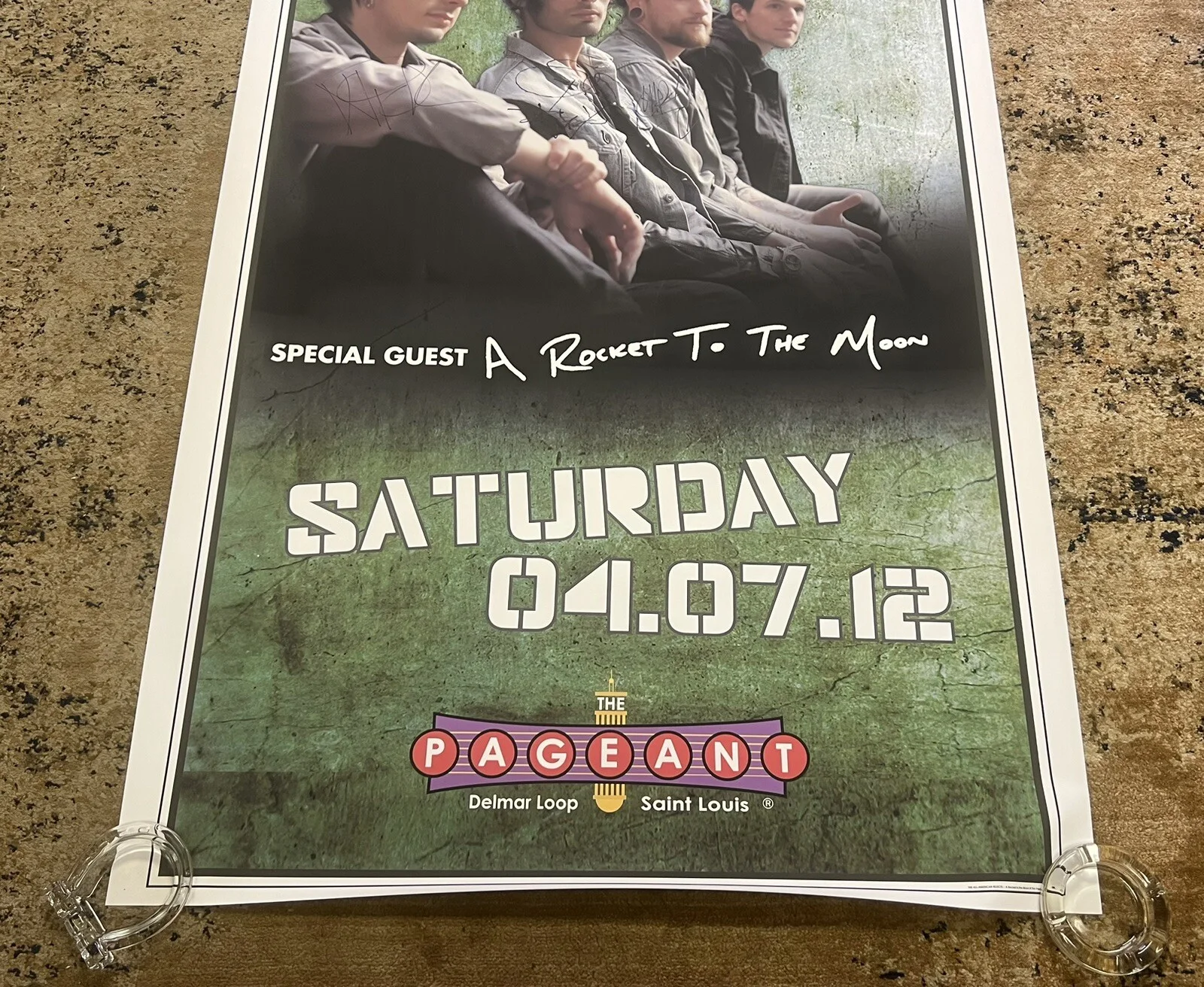 ALL AMERICAN REJECTS BAND SIGNED HUGE CONCERT POSTER PAGEANT ST. LOUIS ~ RARE, изображение 2