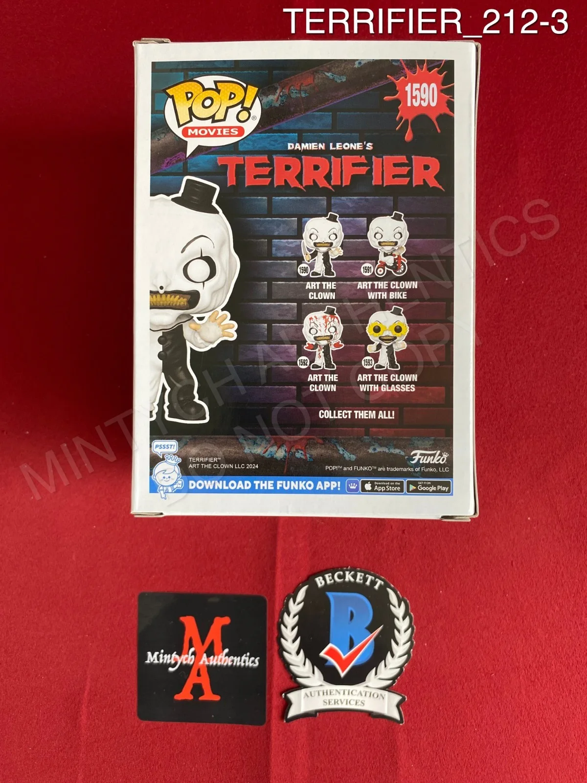 David Howard Thornton. Lauren LaVera, Elliott Fullam — Terrifier cast signed Art the Clown Funko Pop #1590 by 3 Beckett COA horror, image 3