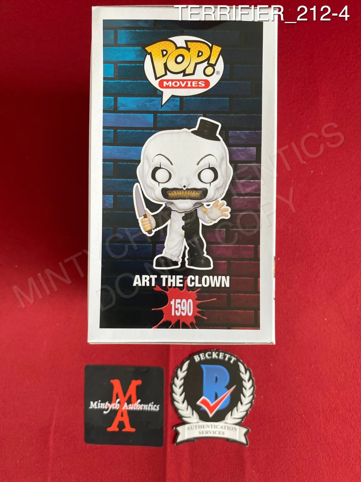 David Howard Thornton. Lauren LaVera, Elliott Fullam — Terrifier cast signed Art the Clown Funko Pop #1590 by 3 Beckett COA horror, image 4