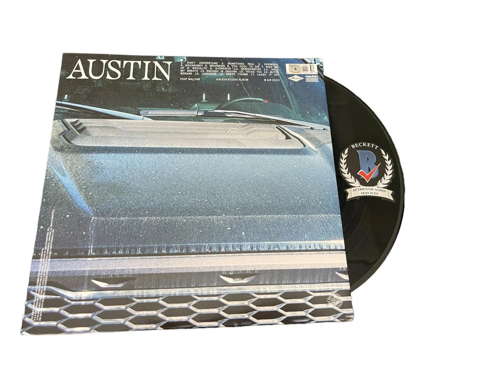 POST MALONE SIGNED AUTOGRAPH AUSTIN LP VINYL BAS BECKETT, image 2