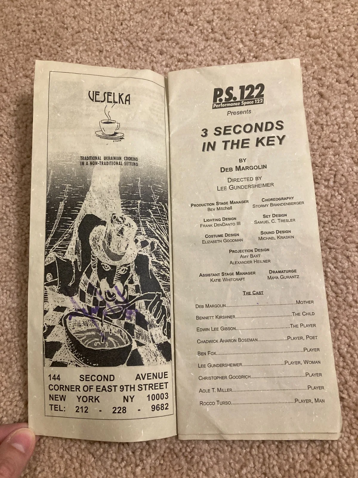 Deb Margolin — Deb Margolin Signed 3 Seconds in The Key Program early Chadwick Boseman play COA, image 2