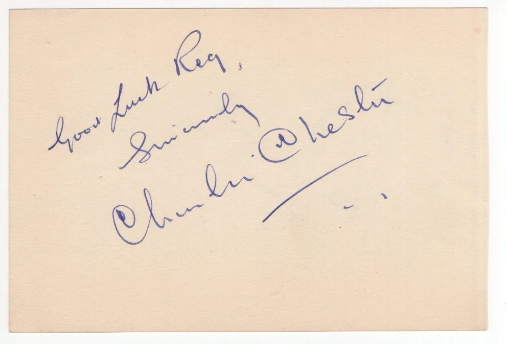 Robin Richmond Signed Page / Autographed English Organist +Charlie Chester, image 2