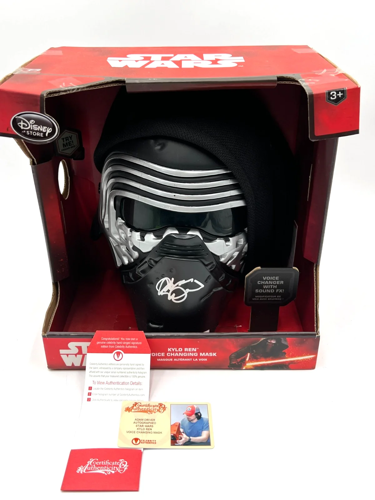 Adam Driver — Adam Driver Signed Kylo Ren Voice Changing Mask Disney Store COA Autographed
