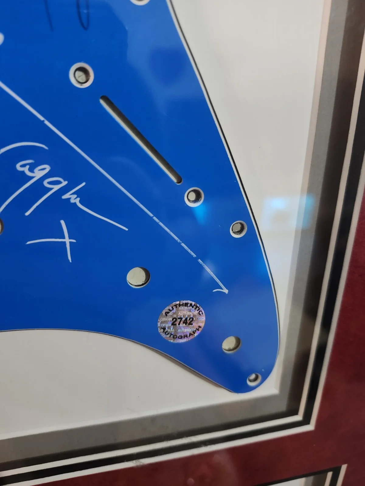 Rolling Stones Multi-Signed Guitar Pickguard Display – ACS Certified – Framed Me, image 3