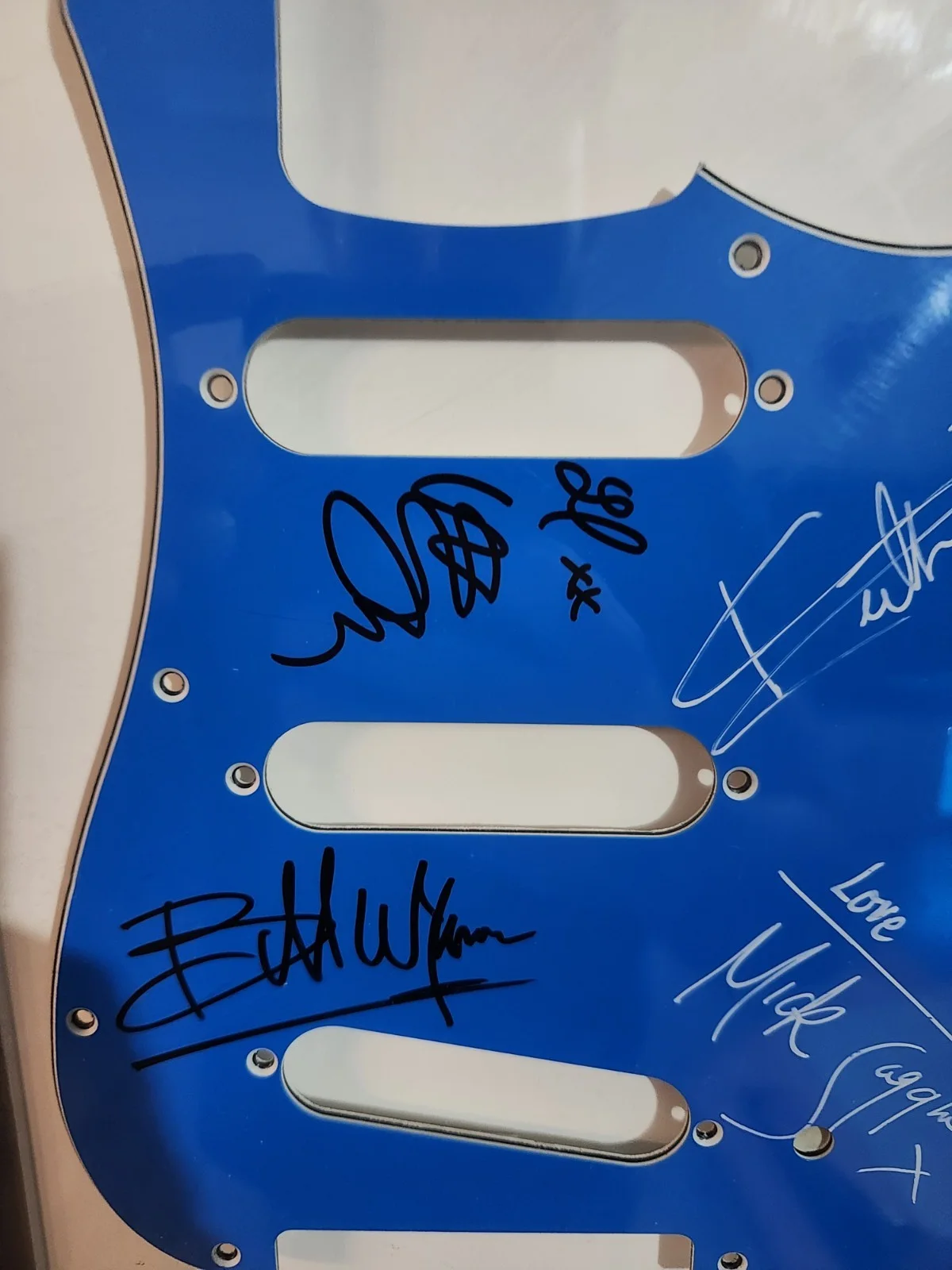 Rolling Stones Multi-Signed Guitar Pickguard Display – ACS Certified – Framed Me, image 4