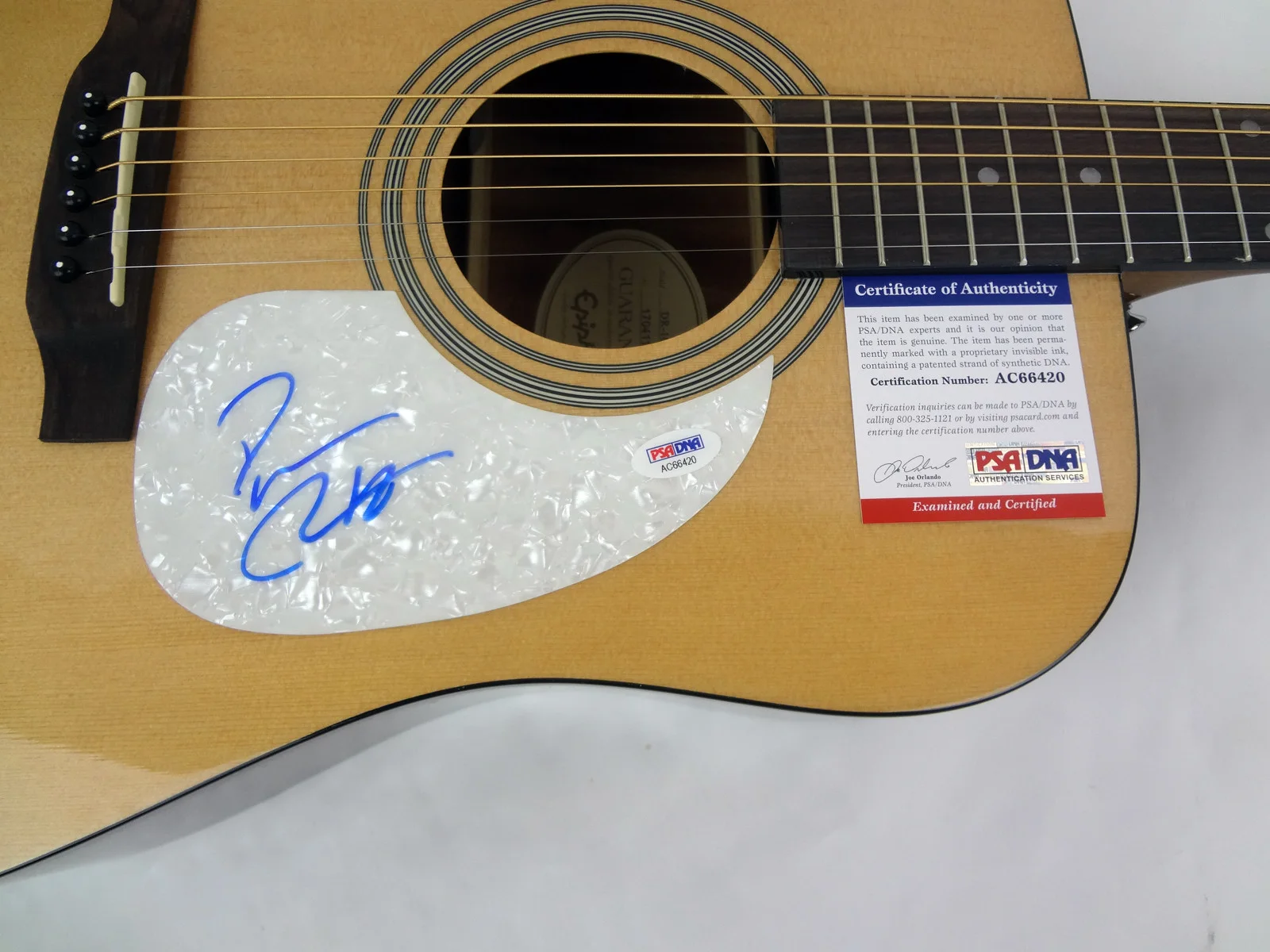 Darius Rucker — Darius Rucker Country Star Signed Autograph Epiphone Acoustic Guitar PSA/DNA COA, изображение 3