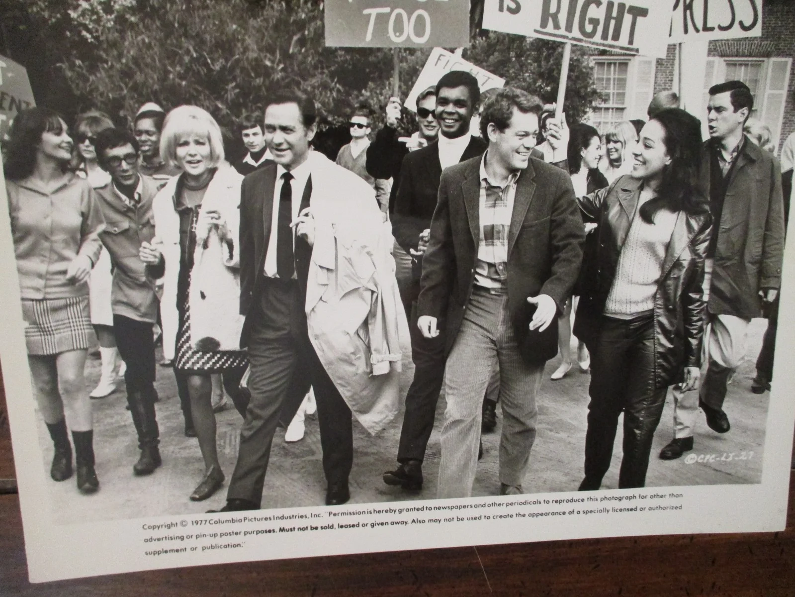 James McArthur/Susan Oliver(THE LOVE-INS)1977 10 x 8 Black and White Press Photo, изображение 2