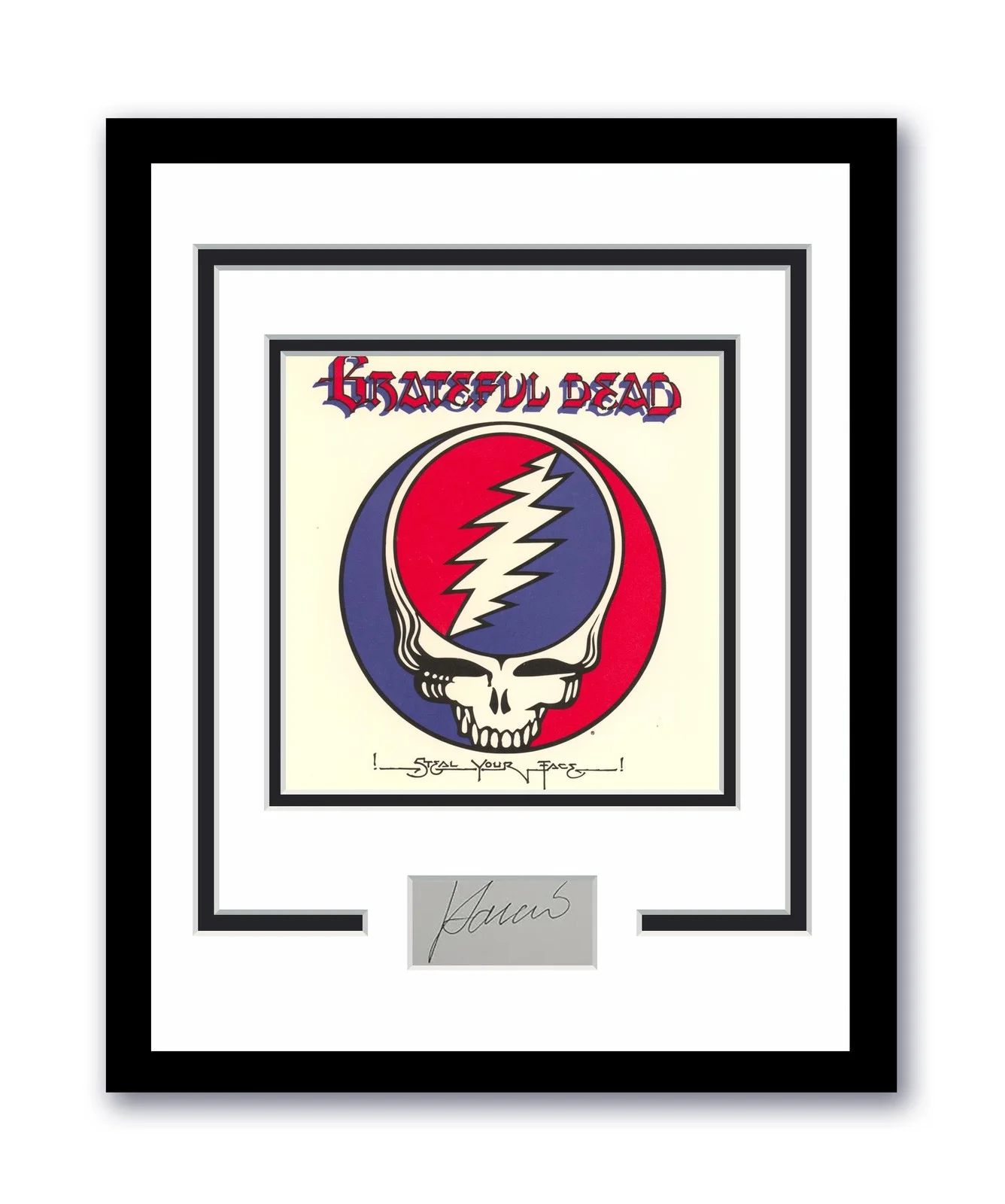 Jerry Garcia — Grateful Dead Jerry Garcia Autographed 11x14 Framed Photo Steal Your Face ACOA