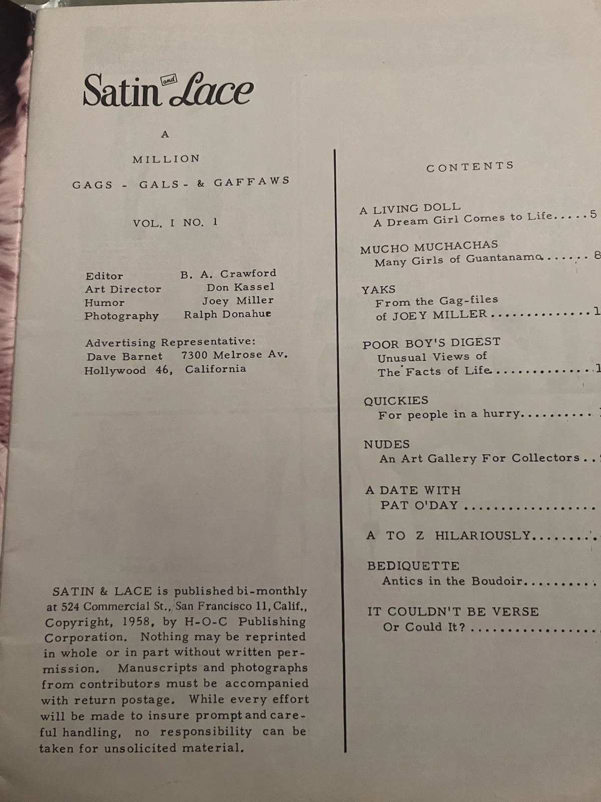 BLAZE STARR Signed 2xs Satin & Lace Vol. 1 No. 1 Magazine 1958 Ultra Rare, изображение 5