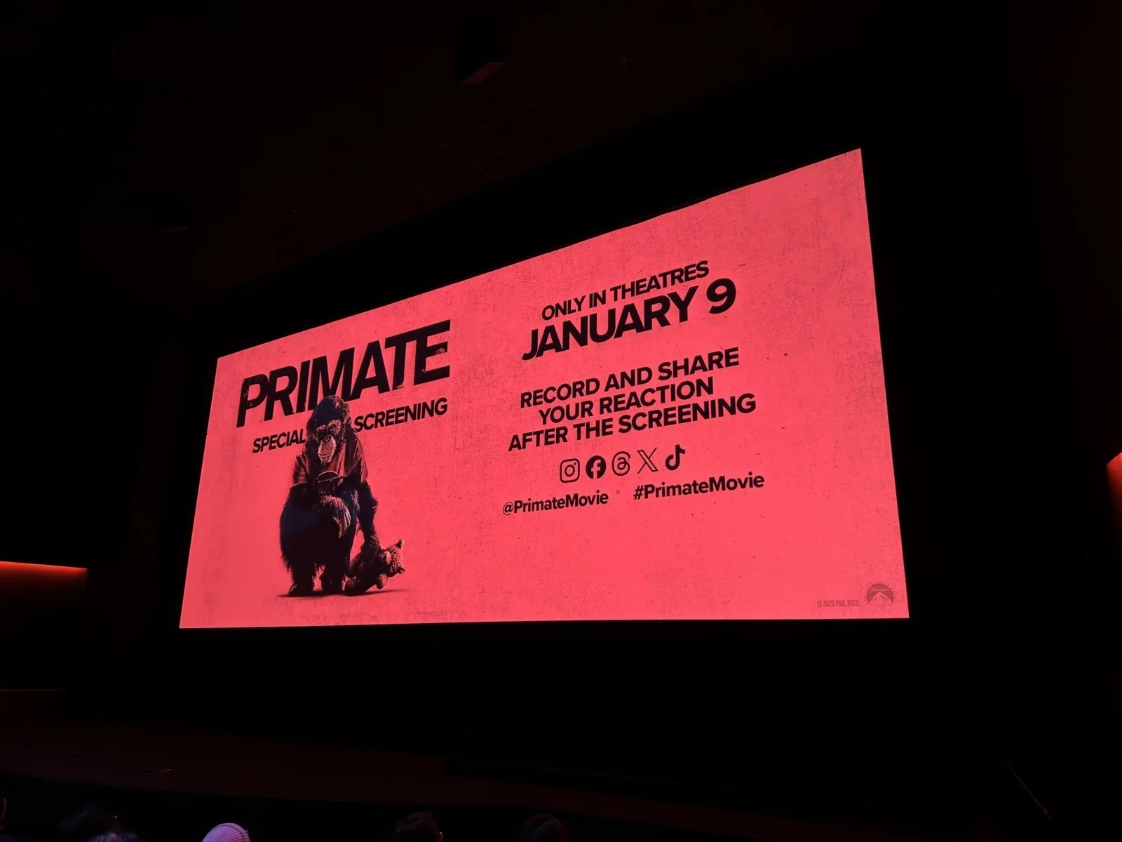 Primate Movie Ticket Signed By Director Johannes Robert’s and stars, image 3