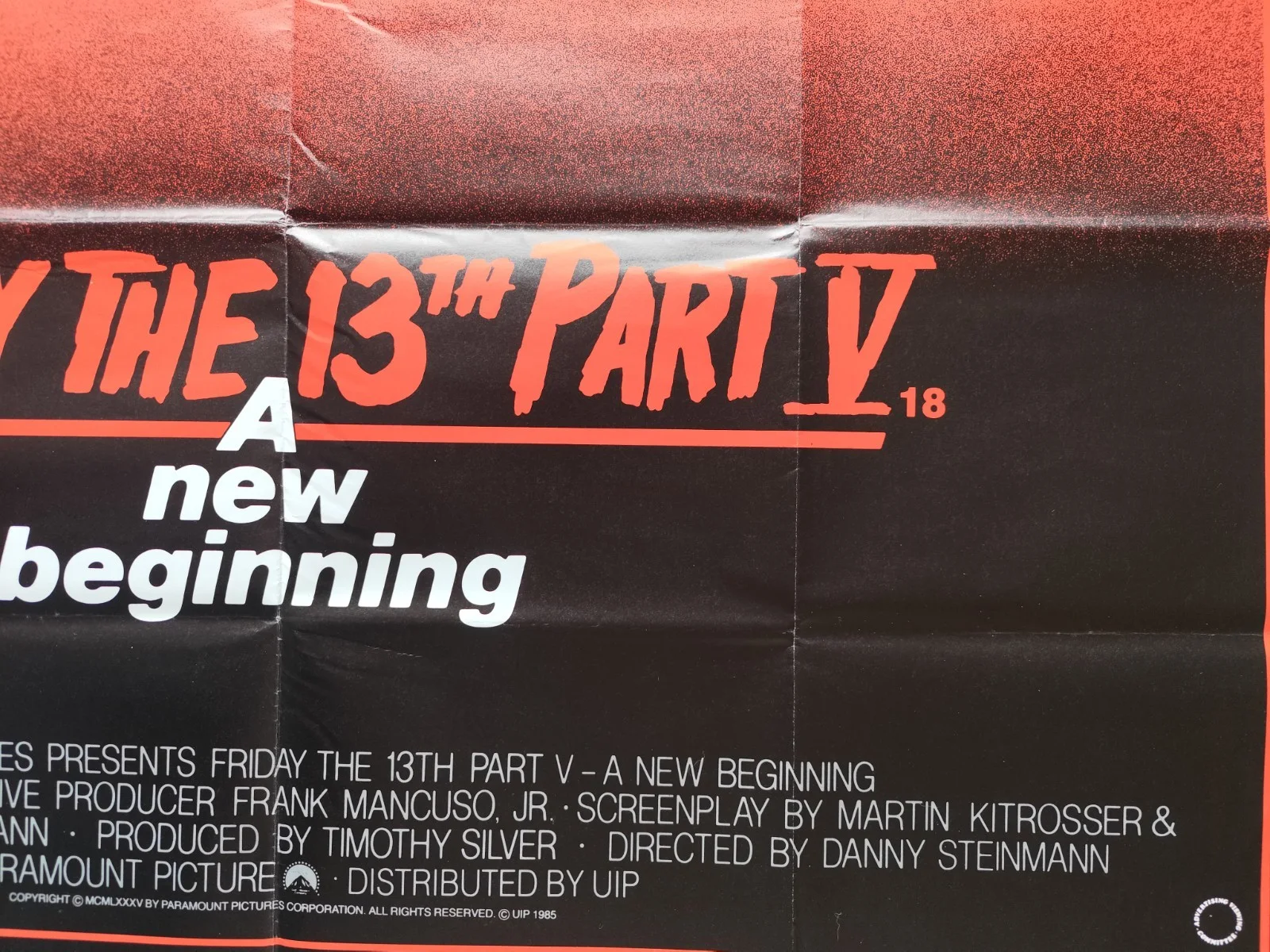 🎯 Friday the 13th Part V (1985) – UK Quad – SS – Slasher Horror Franchise, изображение 5