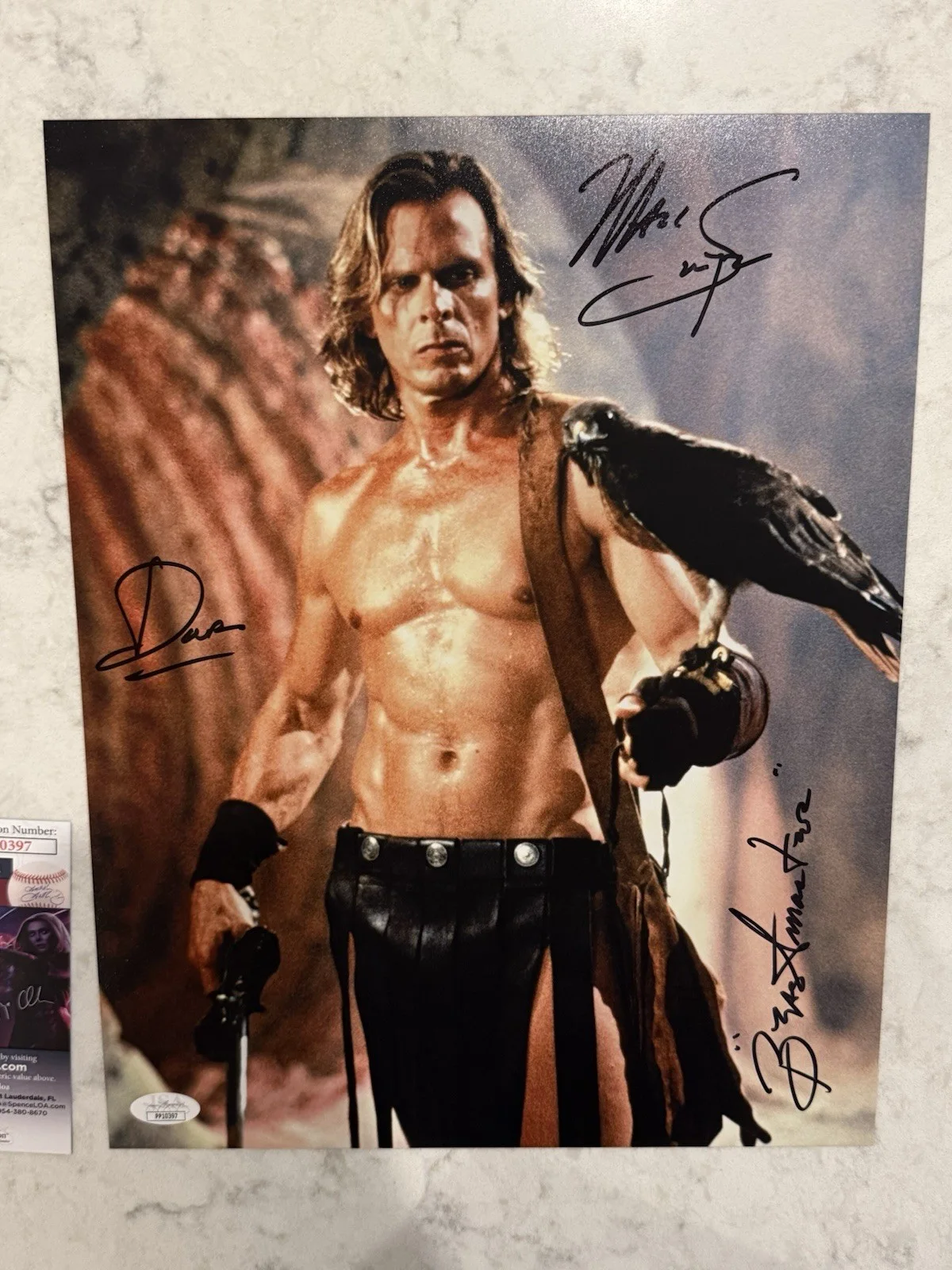 Marc Singer Signed Beastmaster 11x14 Photo JSA, image 3