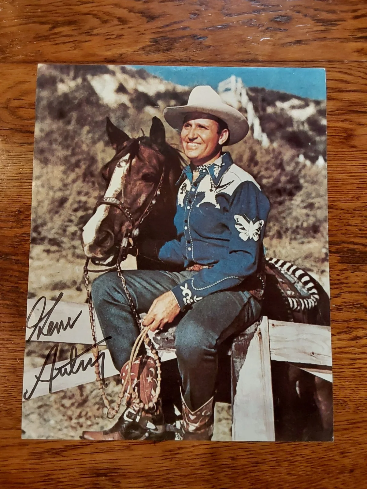 Gene Autry — Gene Autry and Champion 8 × 10 Signed Colored Photo Print, изображение 4