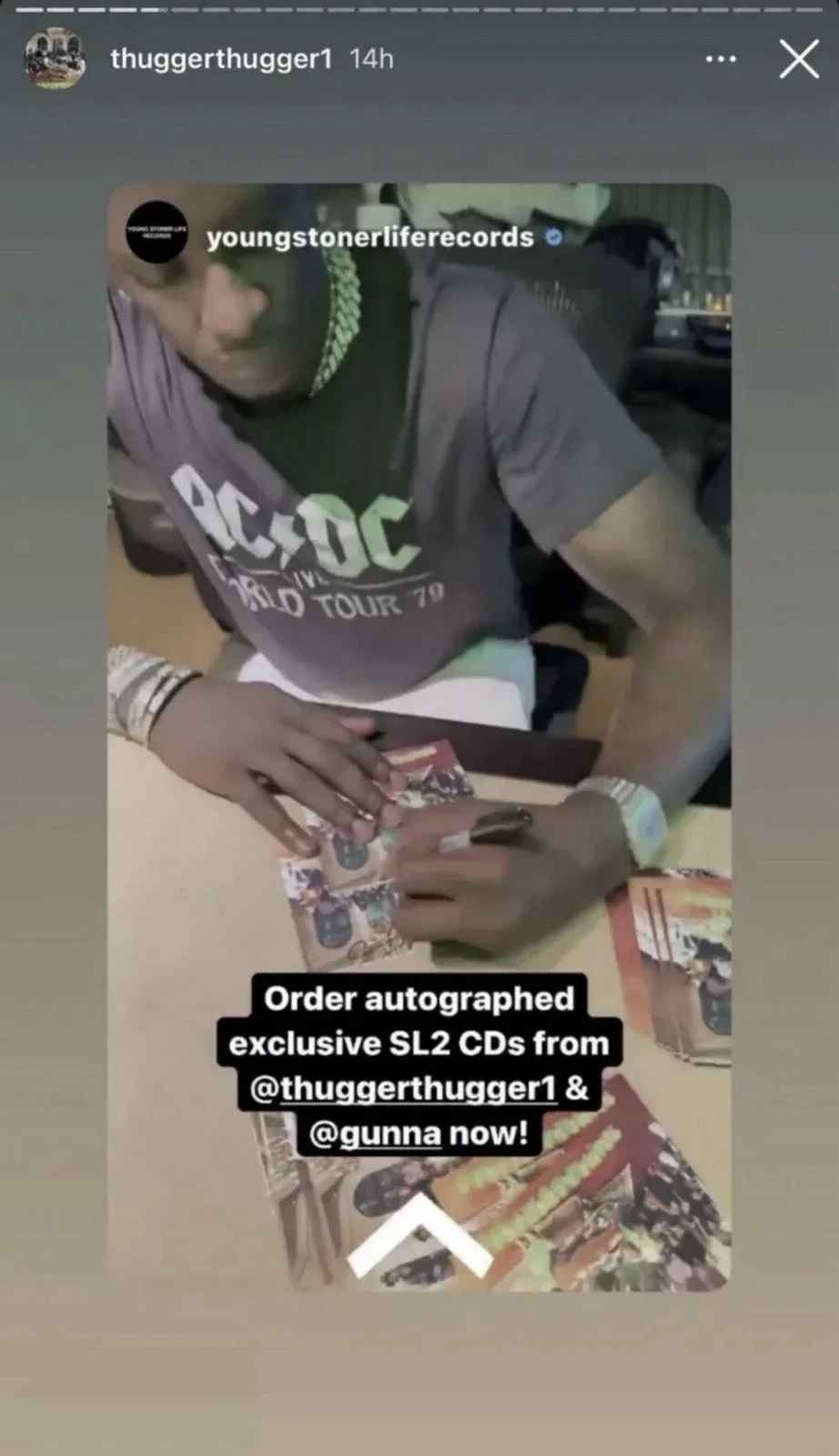 SIGNED BY BOTH YOUNG THUG AND GUNNA SLIME LANGUAGE 2 CD AUTHENTIC WITH PROOF, image 4