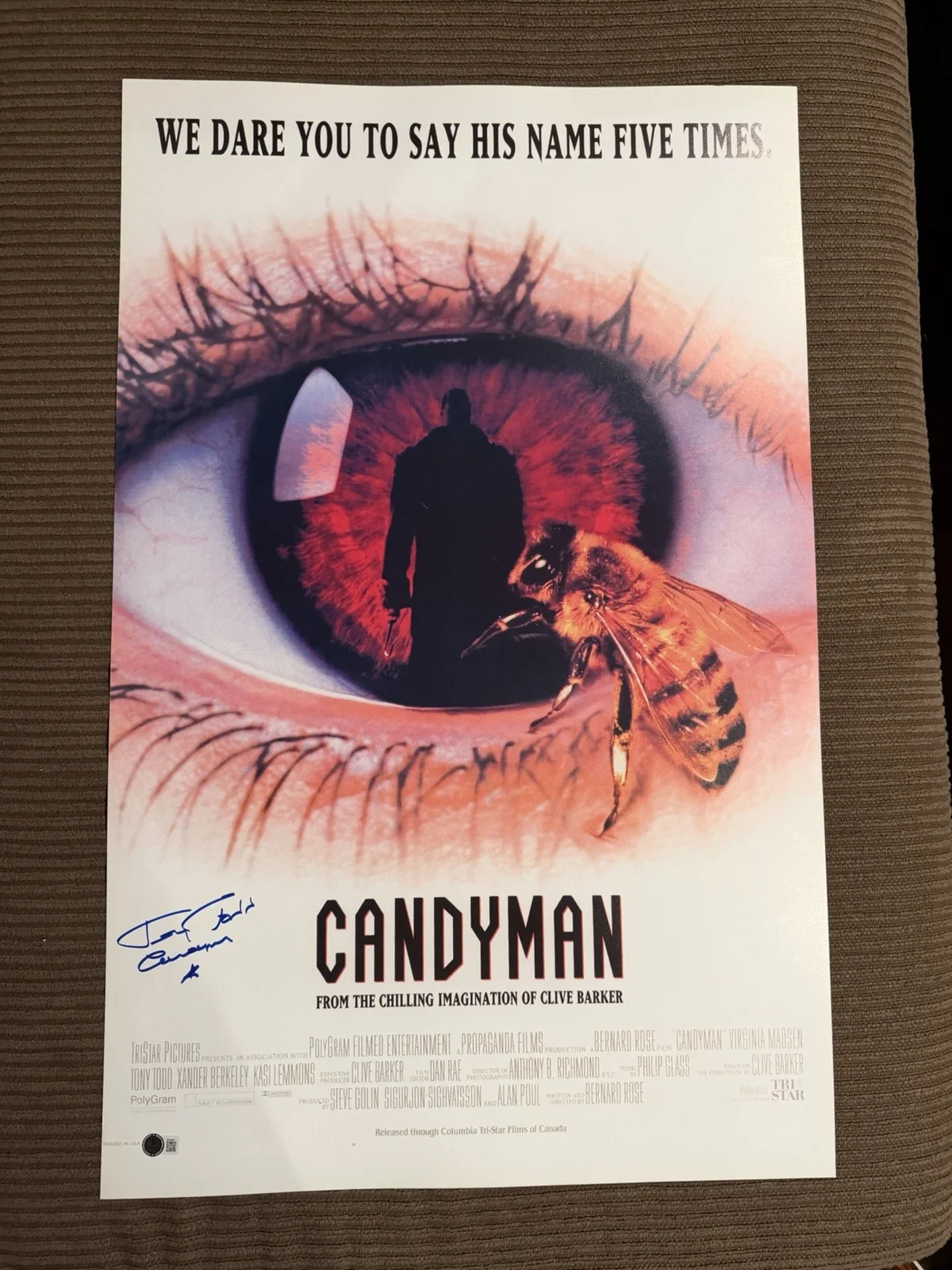 Tony Todd Signed 21x33 Candyman Poster BAS Autograph Authentic Full Size, image 4