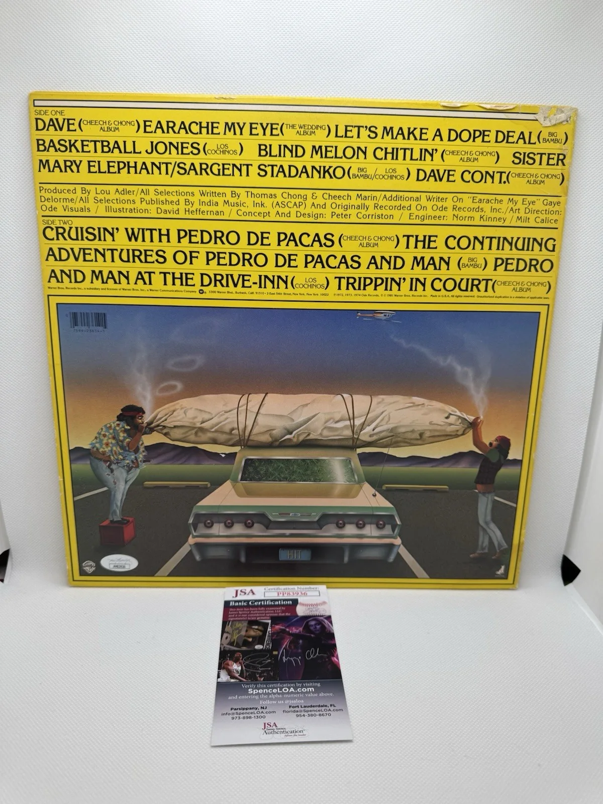 Cheech, Chong — Cheech Marin Tommy Chong Signed Vinyl Greatest Hit Record JSA COA Autograph, изображение 3