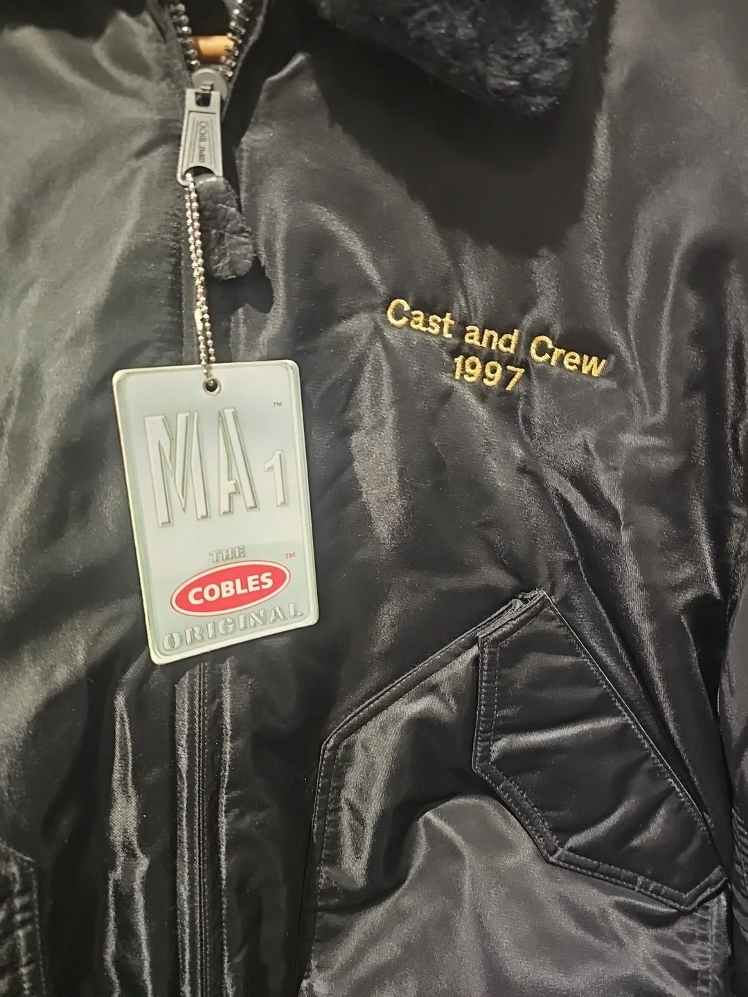 1997 Star Wars: Episode 1 The Phantom Menace Cast And Crew Jacket Rare Piece, image 4