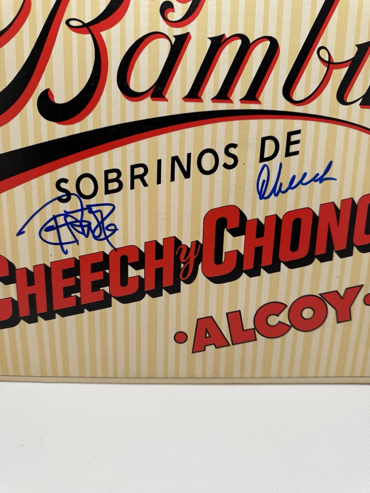 Cheech and Chong signed Big Bambu Album Record Vinyl LP JSA COA PAPER Autograph, image 2