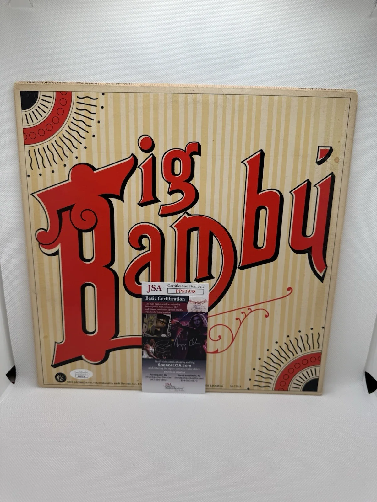 Cheech and Chong signed Big Bambu Album Record Vinyl LP JSA COA PAPER Autograph, image 3