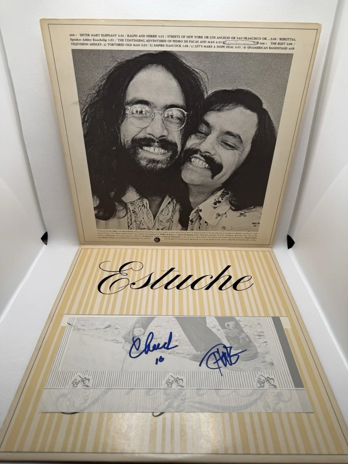 Cheech and Chong signed Big Bambu Album Record Vinyl LP JSA COA PAPER Autograph, image 4