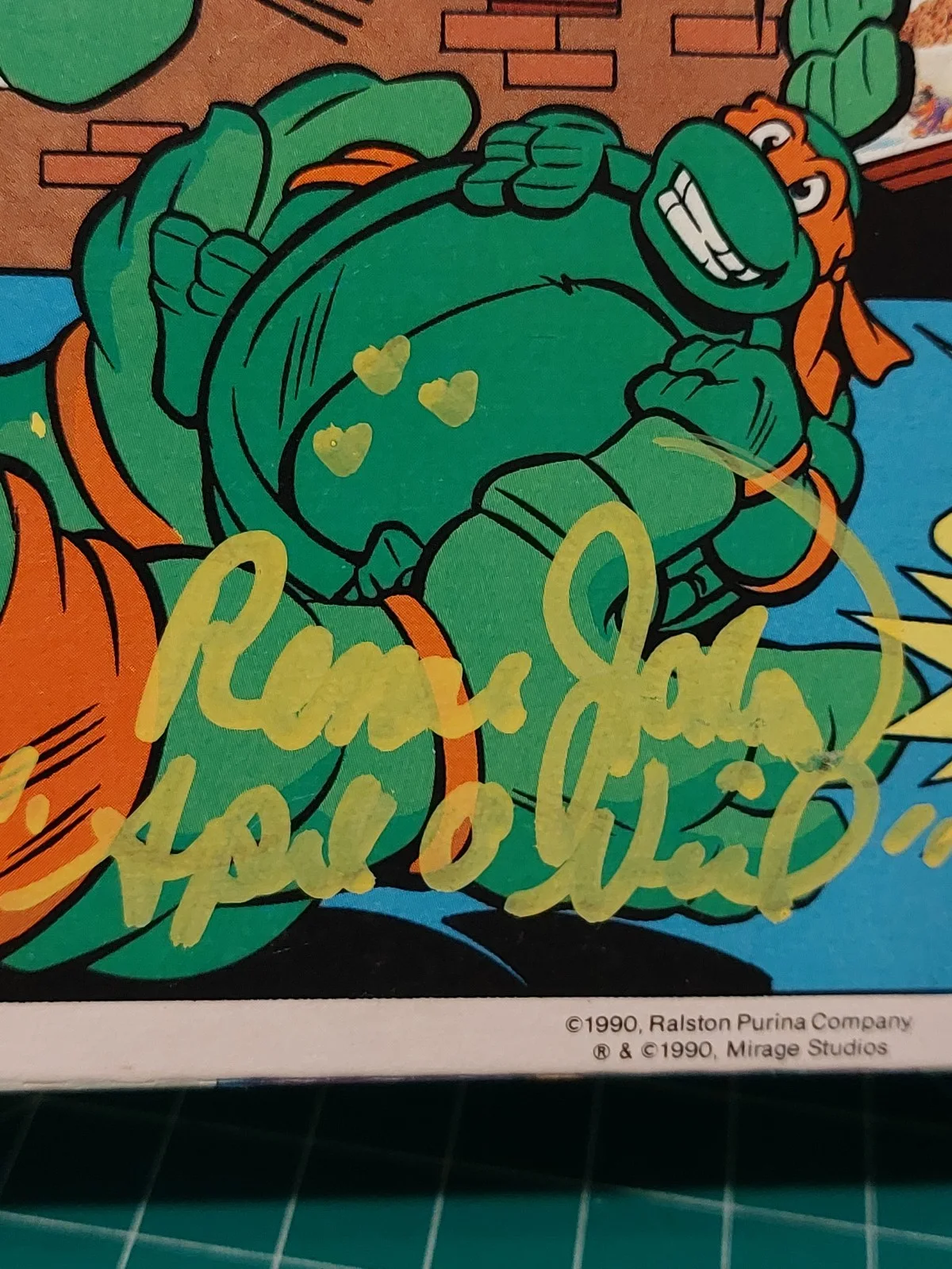 Renae Jacobs — RENAE JACOBS Signed APRIL O'NEIL Cookie Crisp Box Ninja Turtle Comic Strip, image 3