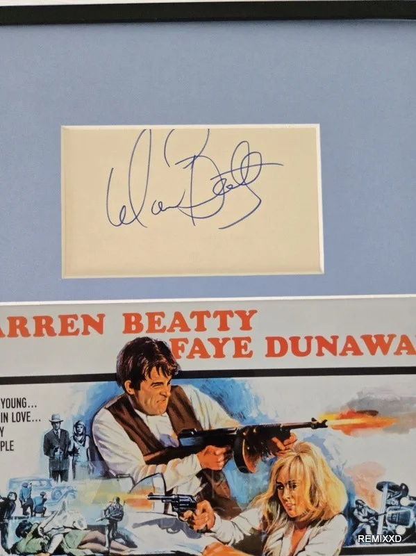 Bonnie and Clyde Signed Poster Display Framed 12x18 Warren Beatty Faye Dunaway, изображение 2