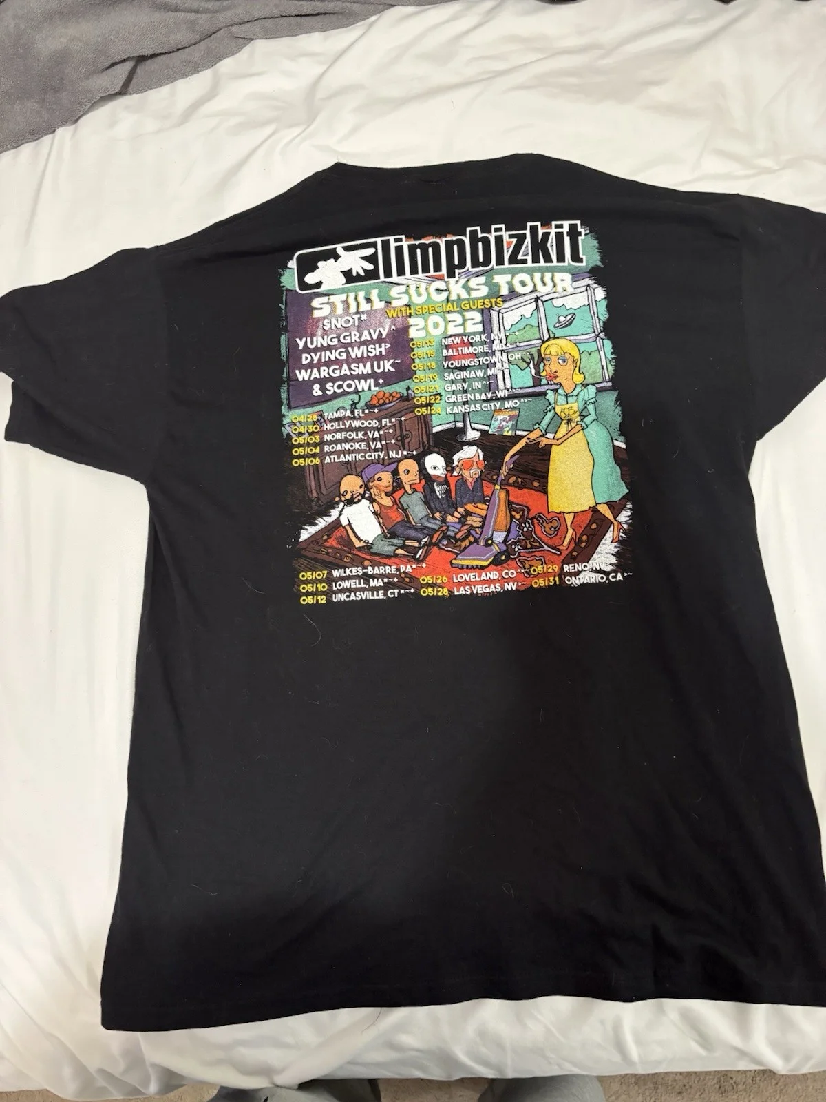 Limp Bizkit Drummer PSA/coa WES BORLAND JOHN OTTO Signed Concert T—Shirt, изображение 4