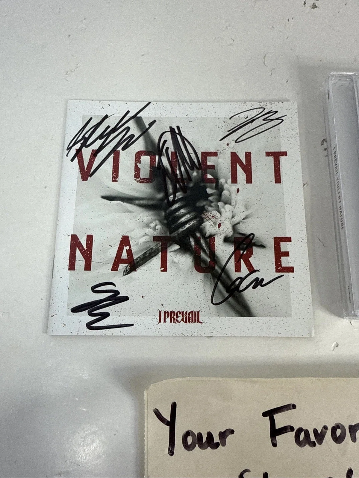 I Prevail Autographed Signed CD Booklet & Factory Sealed Violent Nature CD, изображение 2