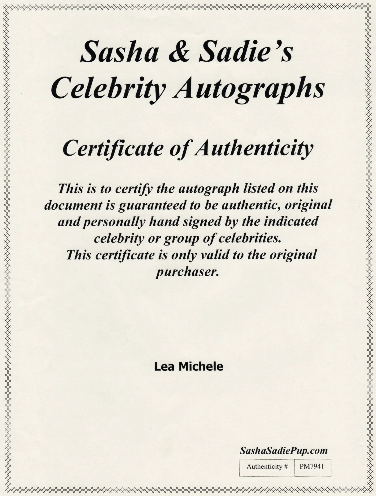 Lea Michele — Lea Michele Autographed Photo 10 w COA, image 2