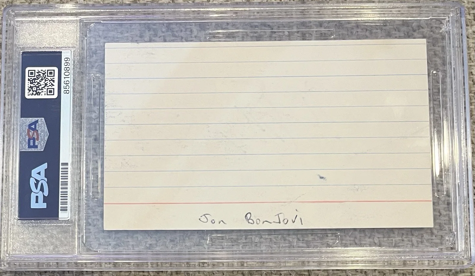 Jon Bon Jovi Signed 3x5 Cut Gem Mint Large/Bold Autograph PSA/DNA, image 2