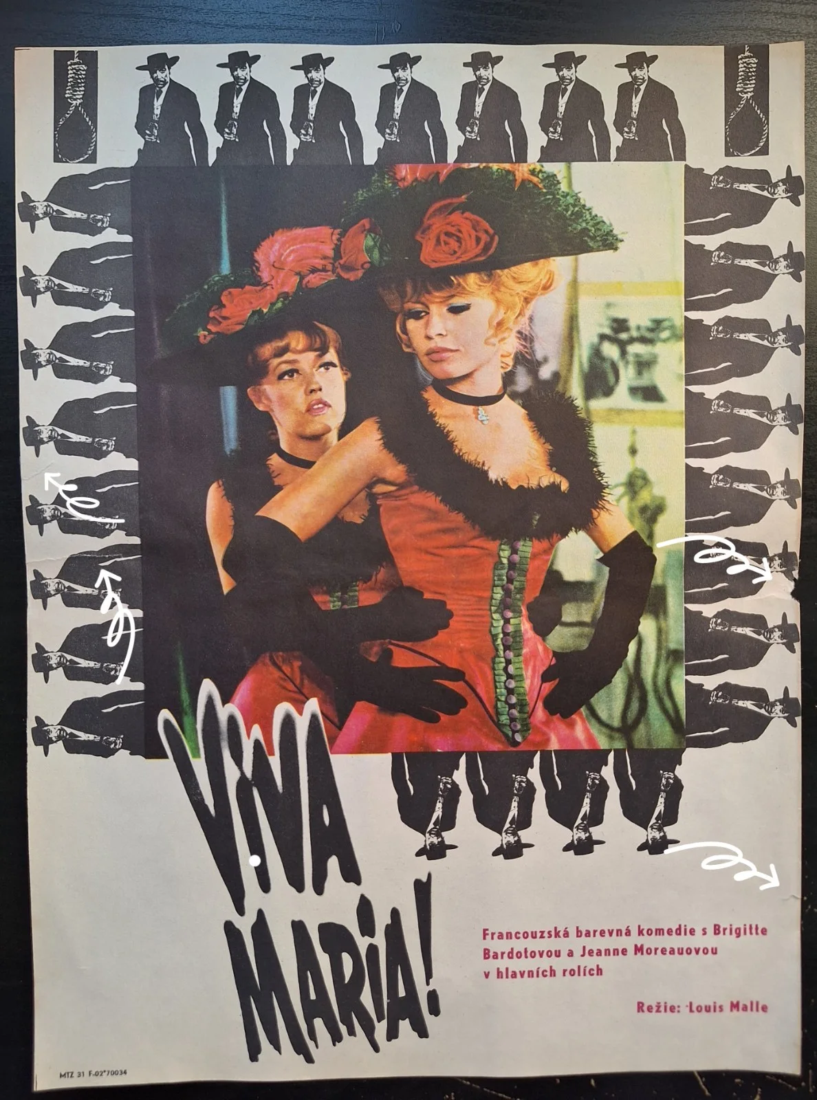 VIVA MARIA! BRIGITTE BARDOT, ORIGINAL A3 CZECH MOVIE POSTER, VLADIMIR BIDLO, изображение 2