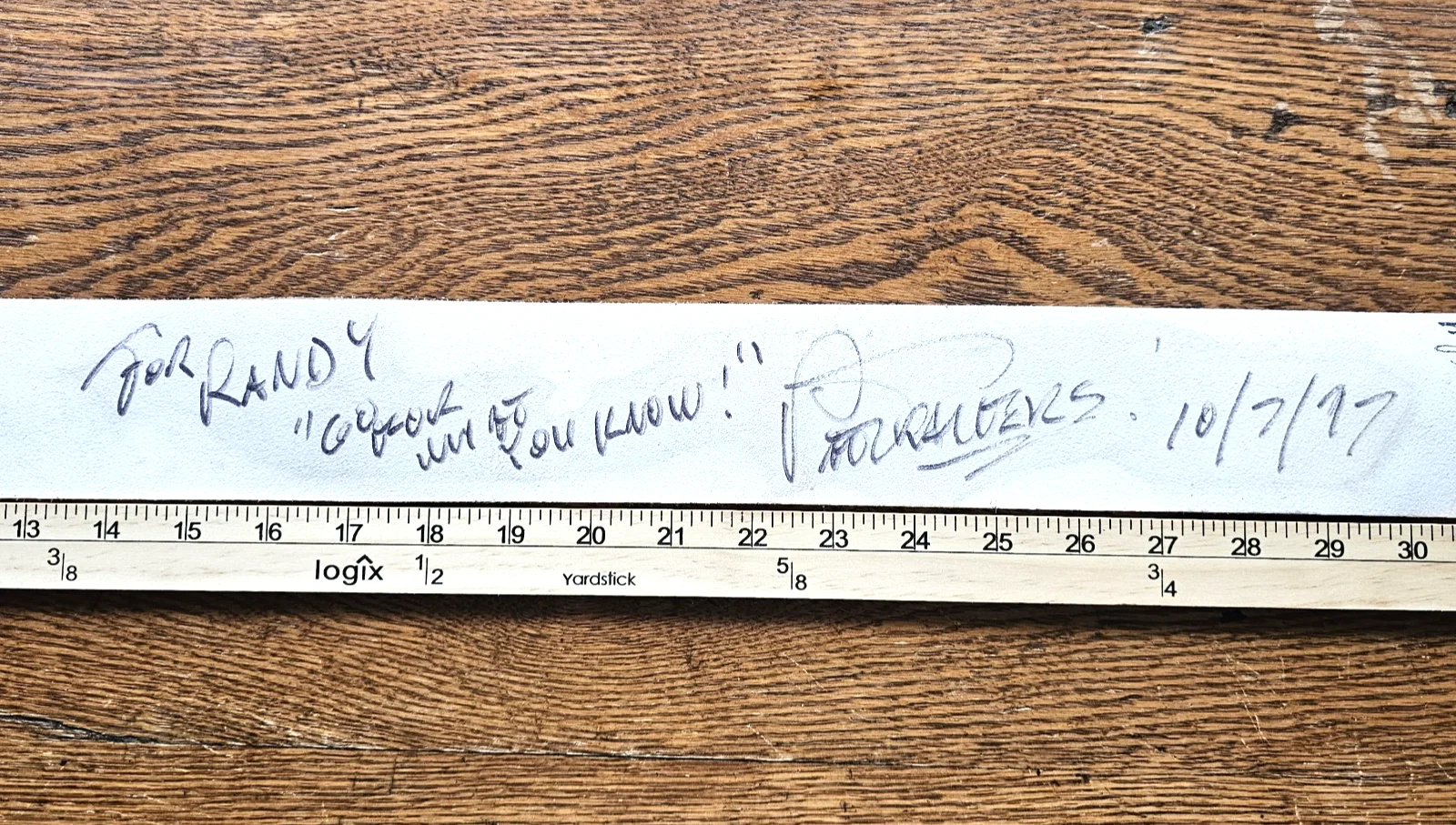 PAT TRAVERS AUTOGRAPHED SIGNED DEAN MARKLEY LEATHER ELECTRIC GUITAR STRAP 1977, image 2