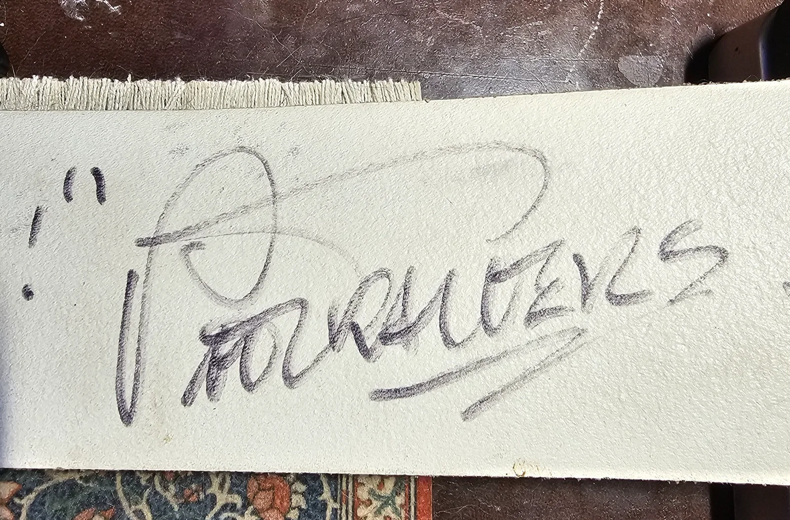 PAT TRAVERS AUTOGRAPHED SIGNED DEAN MARKLEY LEATHER ELECTRIC GUITAR STRAP 1977, image 3