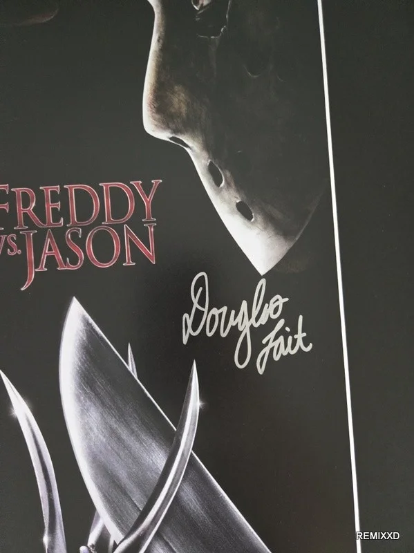 Douglas Tait Signed Freddy vs Jason 16x20 Poster Display ICON, изображение 2