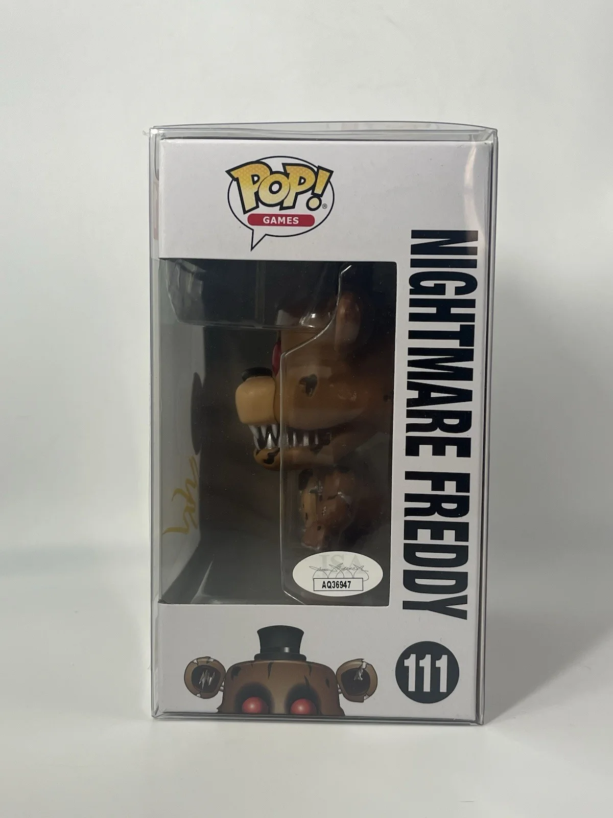 Kellen Goff — Kellen Goff signed Nightmare Freddy Funko Pop #111 Five Nights at Freddy's, изображение 3