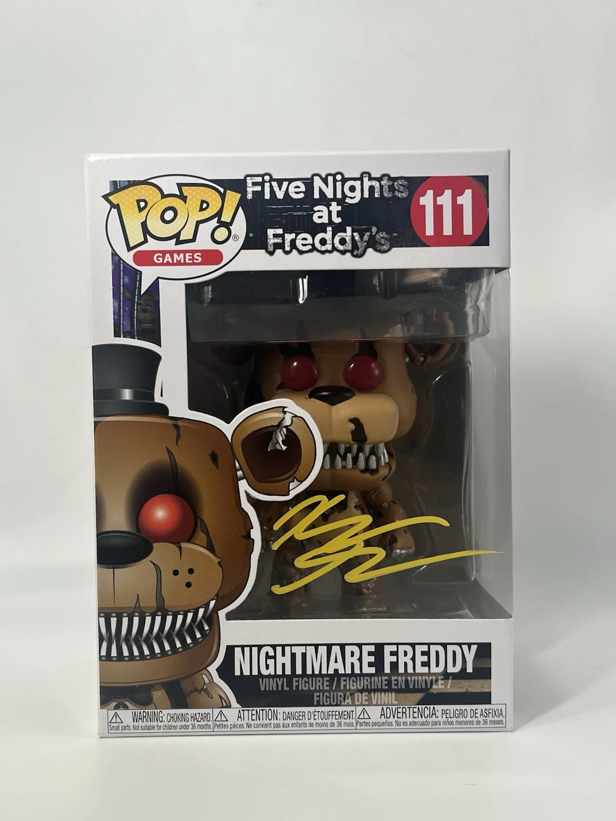Kellen Goff — Kellen Goff signed Nightmare Freddy Funko Pop #111 Five Nights at Freddy's, изображение 5