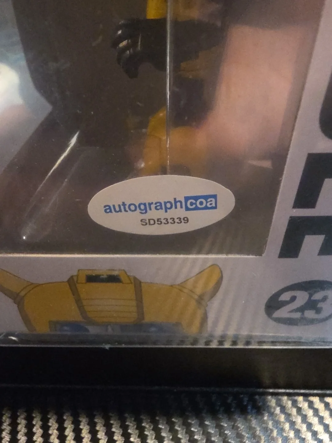 Mark Wahlberg — Mark Wahlberg Signed Funko Pop! Transformers Bumblebee #23 COA On Box Legitimate, image 2