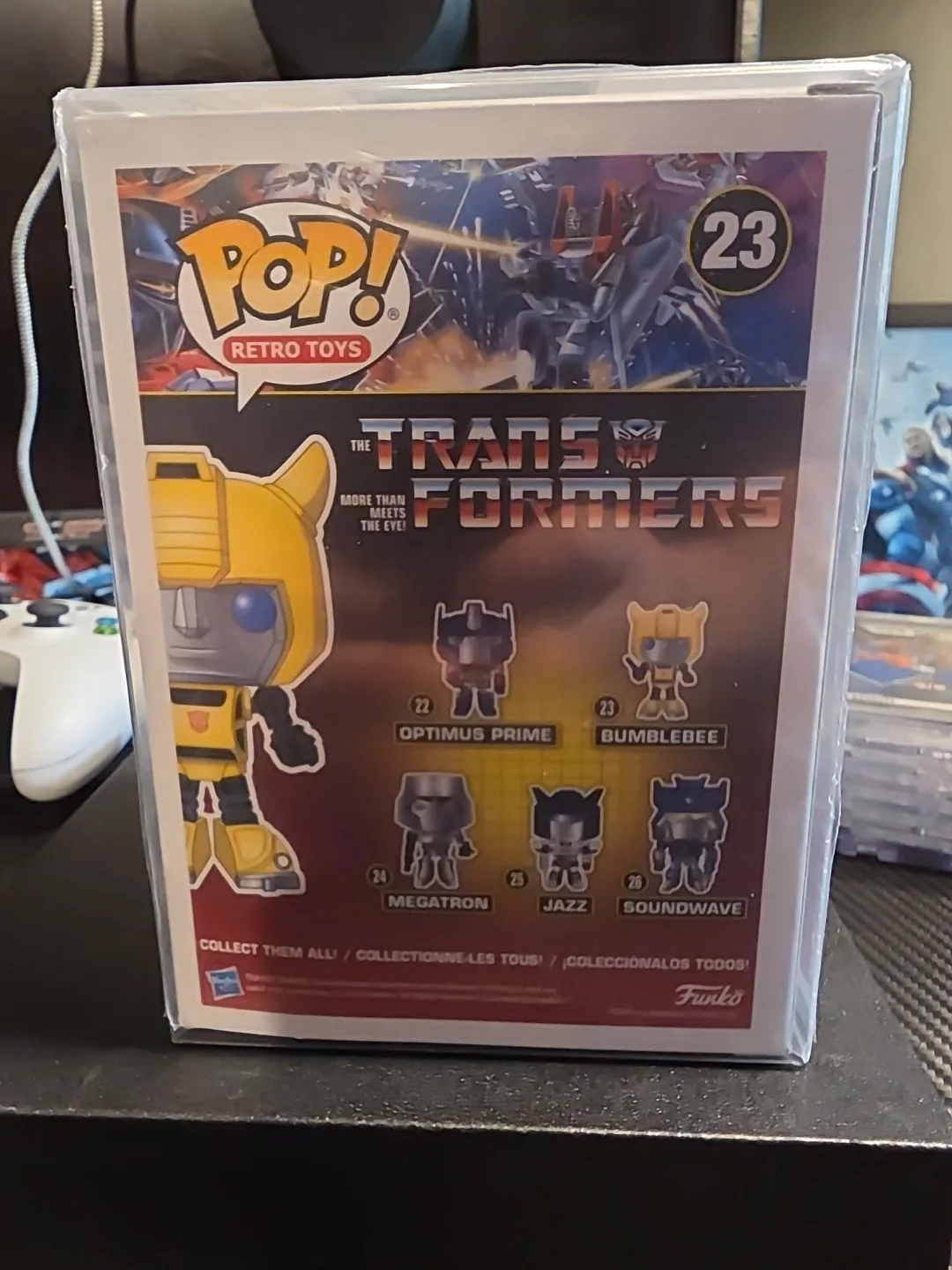 Mark Wahlberg — Mark Wahlberg Signed Funko Pop! Transformers Bumblebee #23 COA On Box Legitimate, image 3
