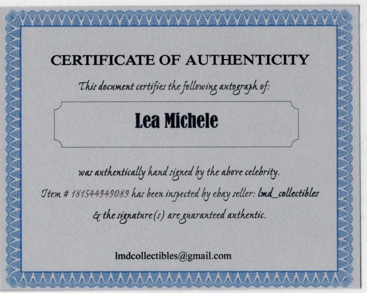 Lea Michele — Lea Michele Autographed Photo 9 w COA, image 2