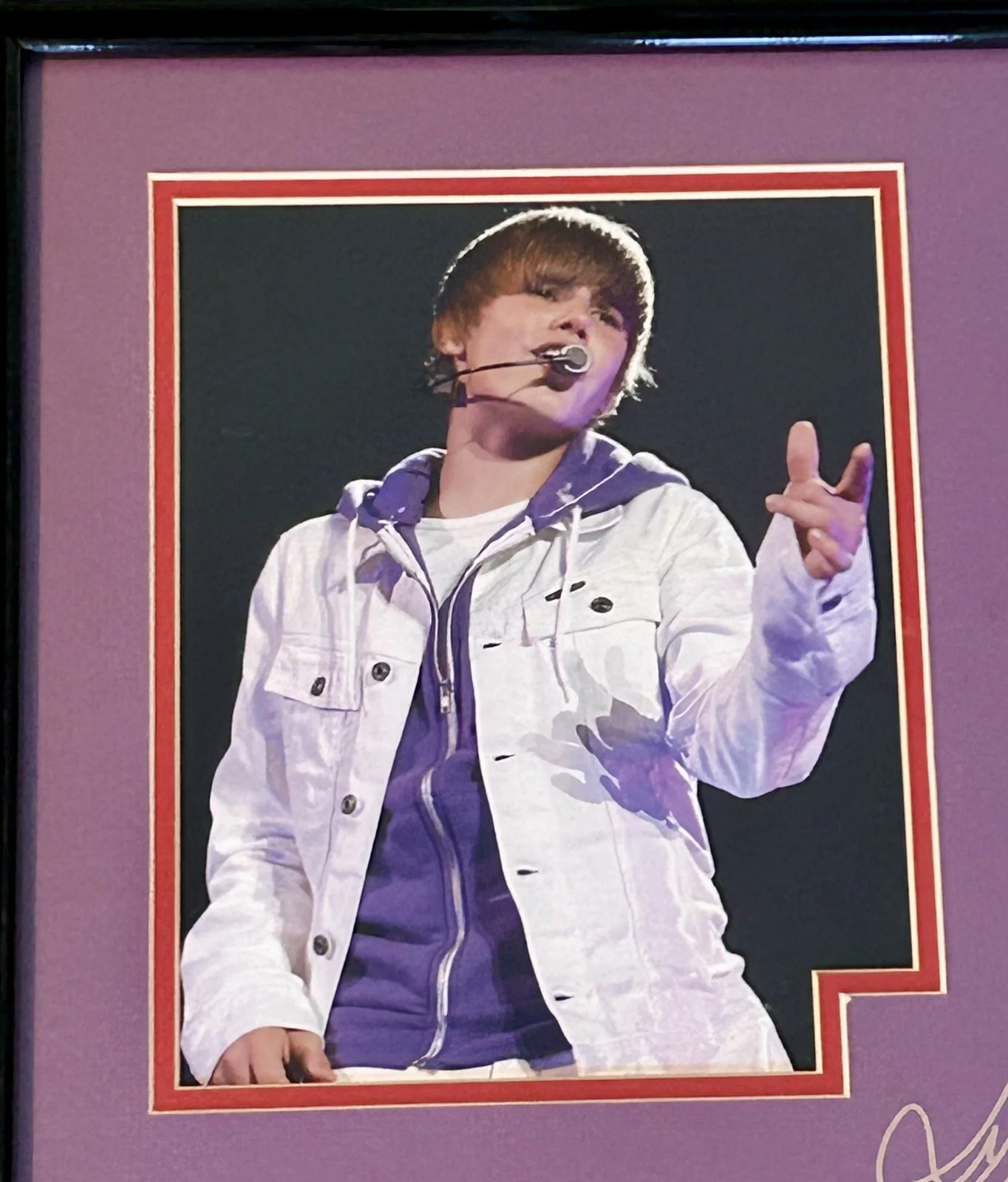 Justin Bieber Autographed Large Framed Pictures Early Years Authentic Rare Type, изображение 2