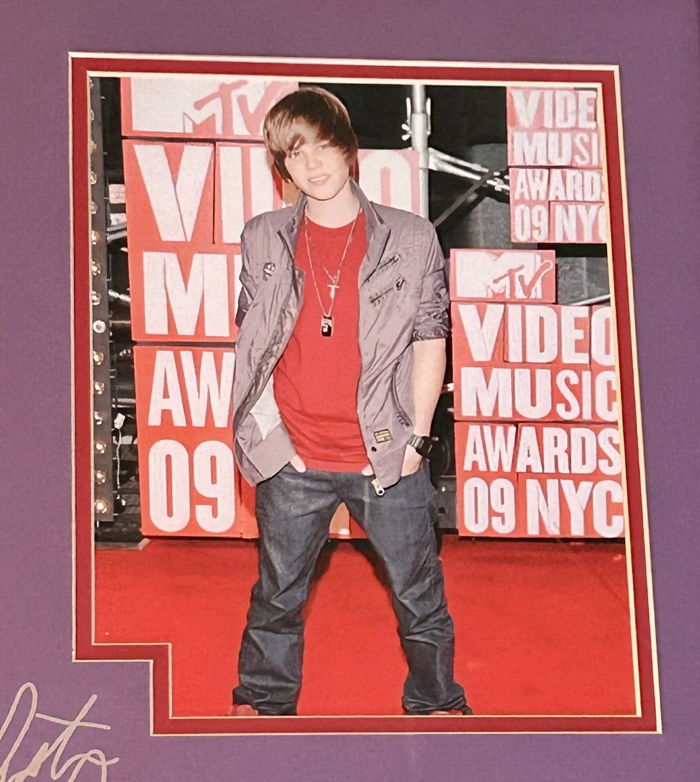 Justin Bieber Autographed Large Framed Pictures Early Years Authentic Rare Type, изображение 4
