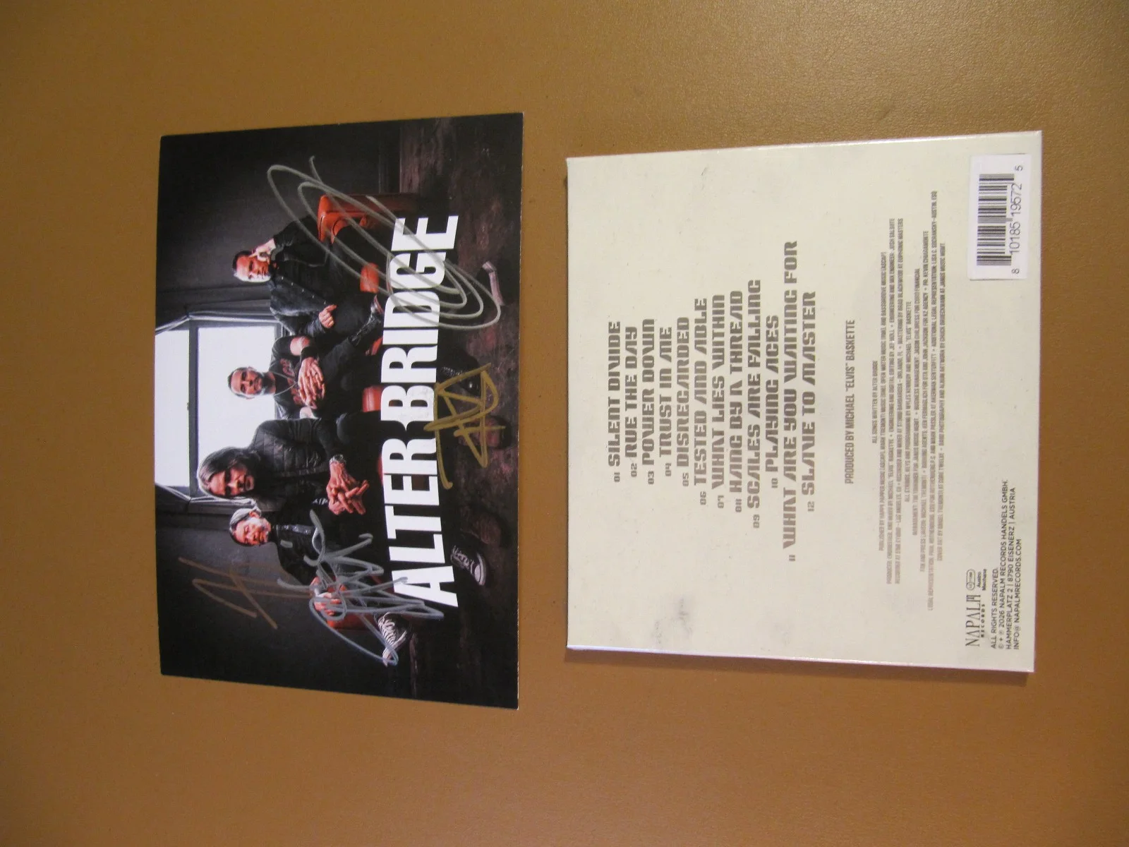 ALTER BRIDGE "AB" SIGNED CD WITH SIGNED CARD MYLES KENNEDY-TREMONTI-SCOTT-BRIAN, image 5