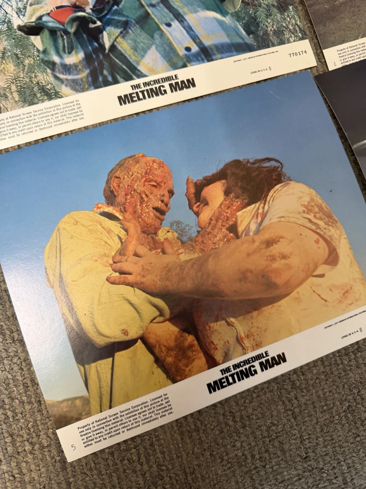 The Incredible Melting Man 1977 Original Cinema Lobby Cards -Full Set Of 8 Cards, изображение 2