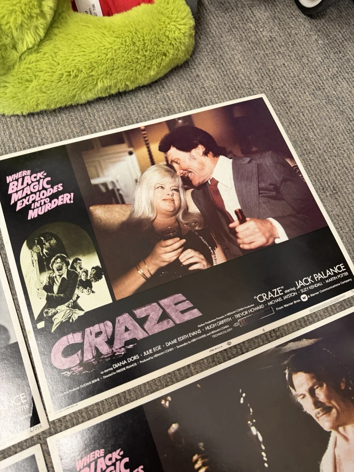 Craze 1974 Original Cinema Lobby Cards (Full Set Of 8 Cards), изображение 3