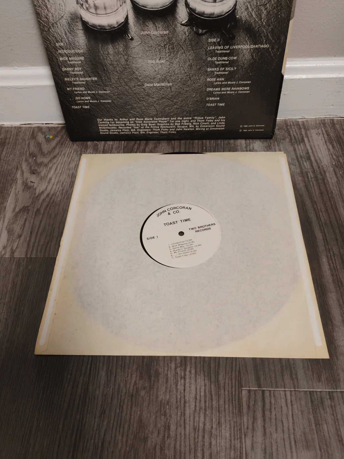 John Corcoran & Co Vinyl Album Signed By John Corcoran Toast Time LP, image 4