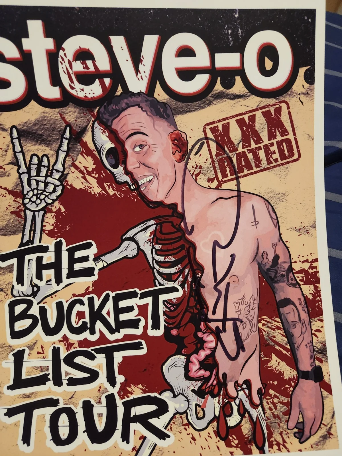 steve-o — Steve-O Jackass MrBeast Signed Autograph Photo Coa 8x10 Bucklist Tour Wild Boyz, изображение 2