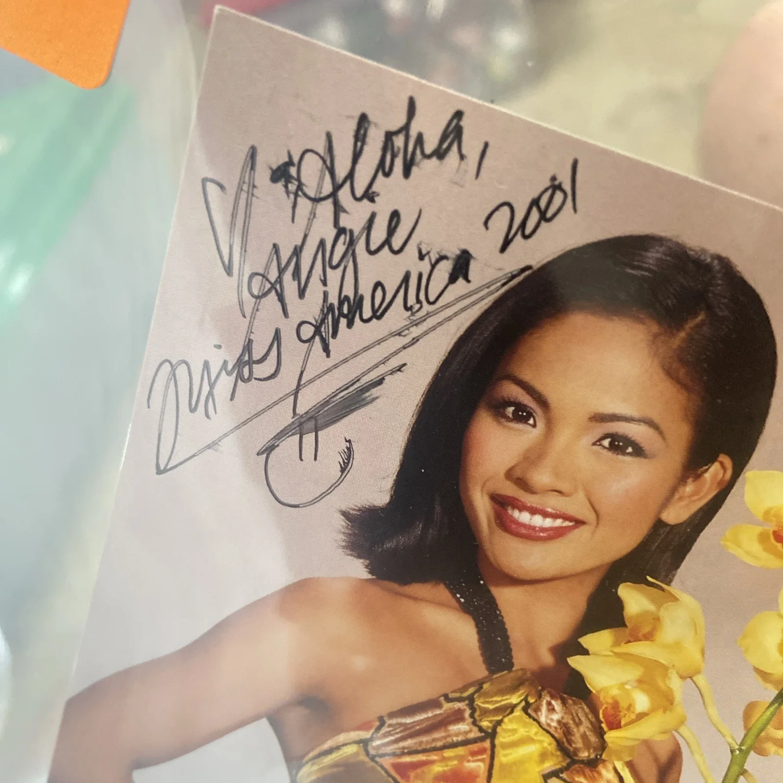 Amgela Perez Baraquio — Angela Perez Baraquio Signed Autographed 4 x 6 Photo Miss America 2001 Rare, изображение 2