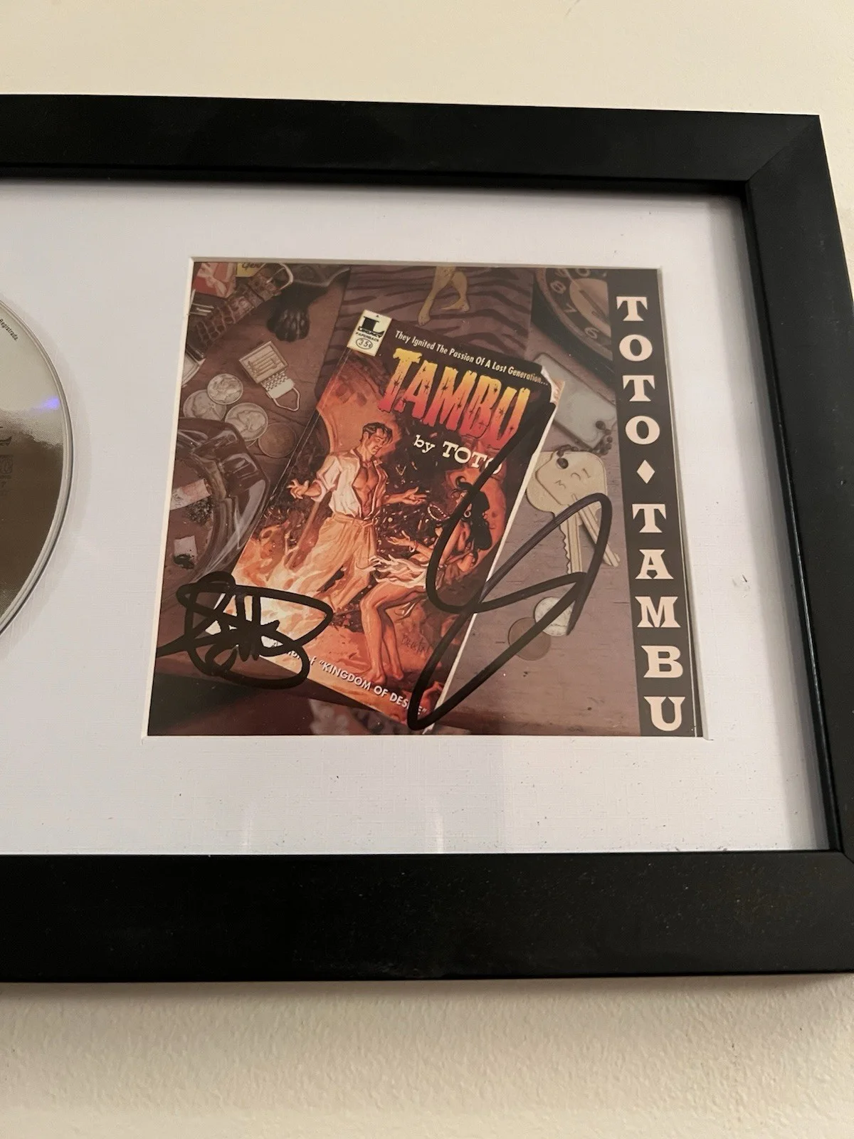 Toto Autographed Cd Tambu Williams Lukather, image 2