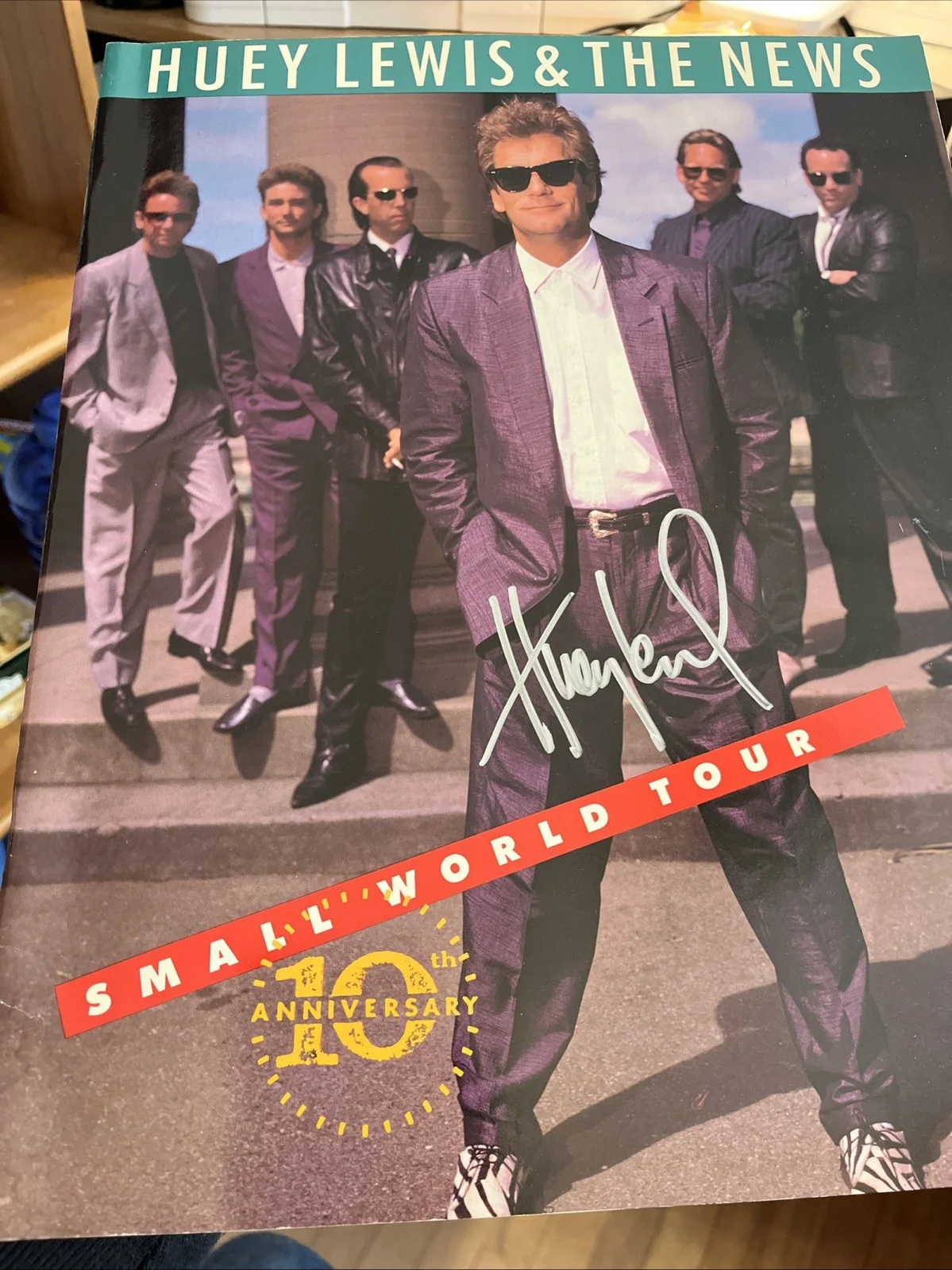 Huey Lewis — HUEY LEWIS AND THE NEWS Tour Book - SIGNED / Autographed HUEY LEWIS
